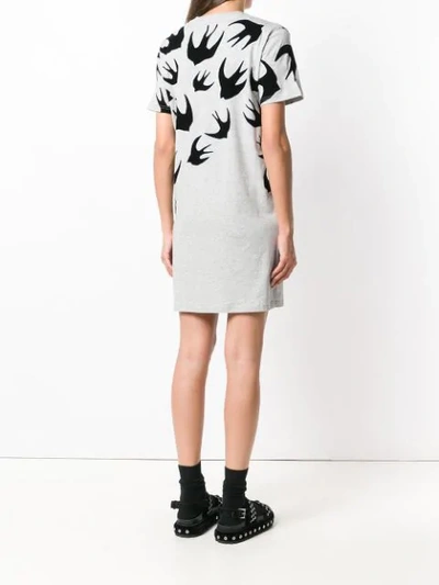 Shop Mcq By Alexander Mcqueen Swallow Print T-shirt Dress In Grey