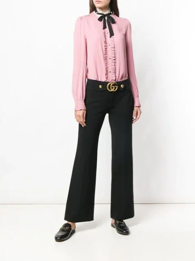 Shop Gucci Frilled Loose Blouse In Pink