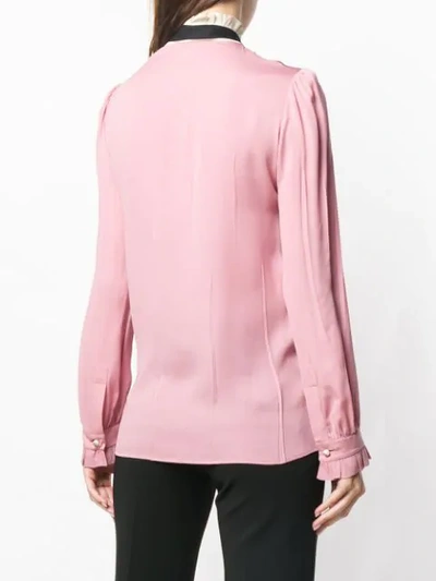 Shop Gucci Frilled Loose Blouse In Pink