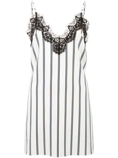 Shop Fleur Du Mal Pinstripe Slip In White