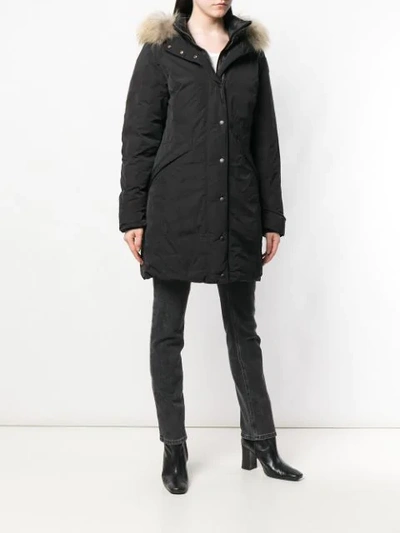 Shop Parajumpers Angie Hooded Parka Coat - Black