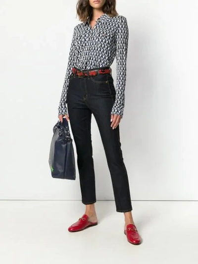 Shop Tory Burch Printed Shirt In Blue