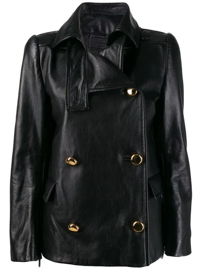 Shop Prada Double Breasted Jacket In F0002 Nero