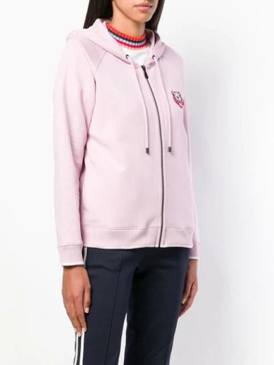 Shop Kenzo Tiger Zipped Hoodie In Pink