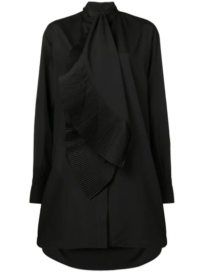 Shop Givenchy Asymmetric Shirt Dress In Black