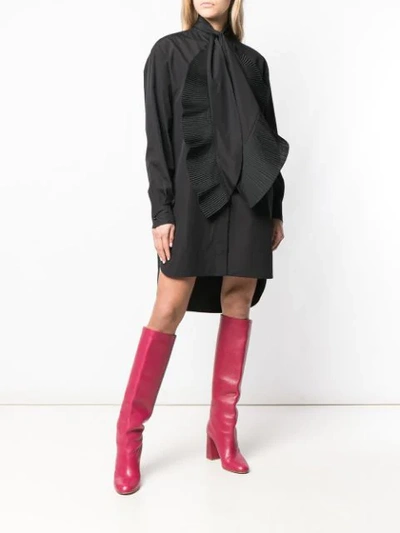 Shop Givenchy Asymmetric Shirt Dress In Black