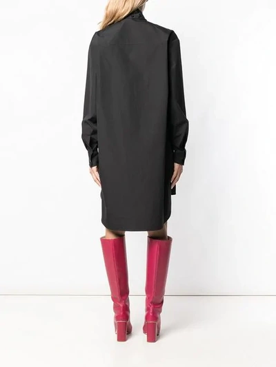 Shop Givenchy Asymmetric Shirt Dress In Black