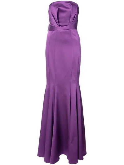 Shop Zac Zac Posen Nolita Fitted Gown In Purple