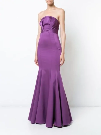 Shop Zac Zac Posen Nolita Fitted Gown In Purple