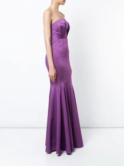 Shop Zac Zac Posen Nolita Fitted Gown In Purple