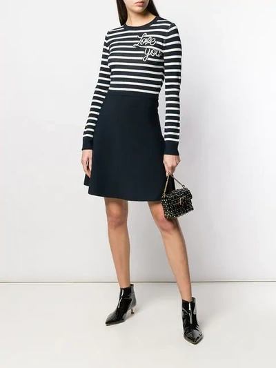 Shop Red Valentino Knitted Love You Dress In Blue