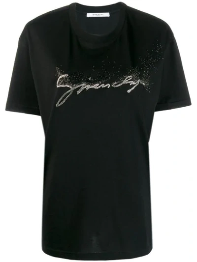 Shop Givenchy Beaded Logo T-shirt In Black