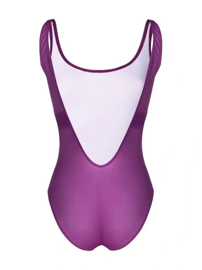 Shop Alberta Ferretti Graphic One-piece In Purple