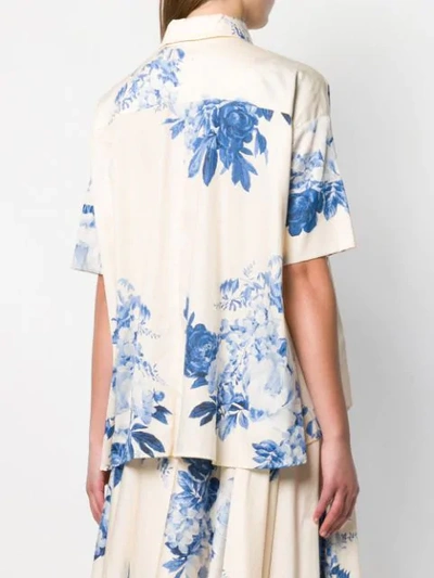 Shop Antonio Marras Floral Print Shortsleeved Shirt In Neutrals