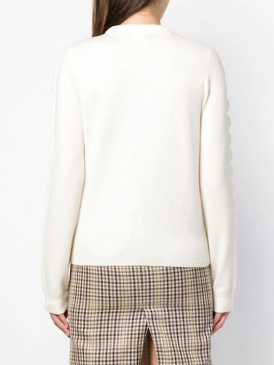 Shop Chloé Ribbed Lace Jumper In White