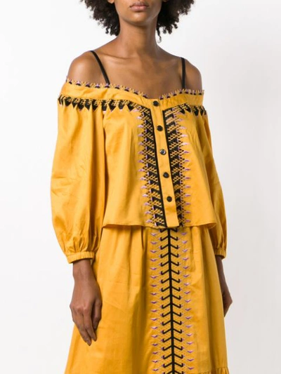 Shop Temperley London Agnes Top In Yellow