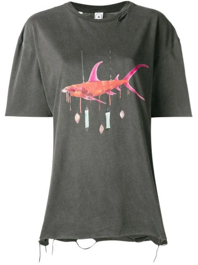 Shop Alchemist Shark Print T-shirt - Black