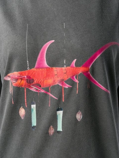 Shop Alchemist Shark Print T-shirt - Black