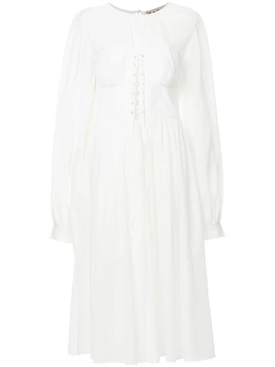 Shop Flow The Label Puff Sleeves Dress In White