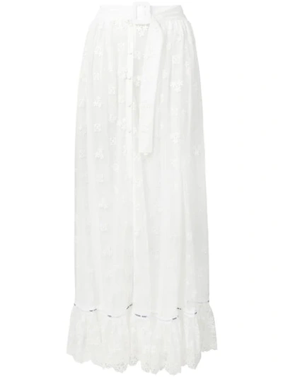 Shop Off-white Belted Maxi Skirt In White