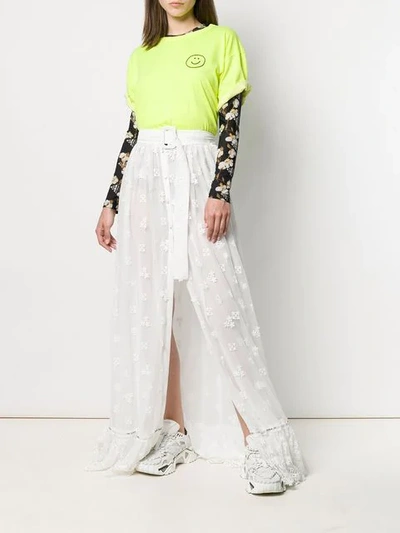 Shop Off-white Belted Maxi Skirt In White