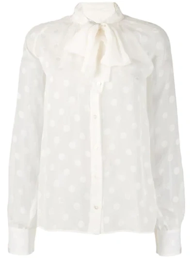 Shop Dolce & Gabbana Gepunktete Bluse In White