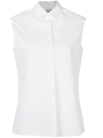 Shop Aspesi Sleeveless Shirt In White