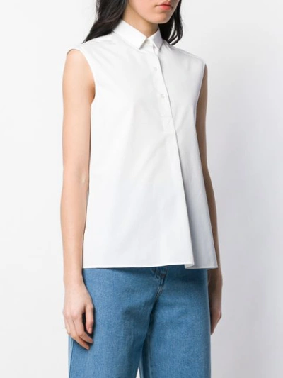 Shop Aspesi Sleeveless Shirt In White