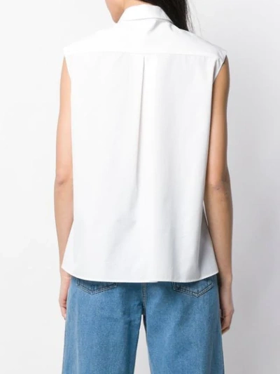 Shop Aspesi Sleeveless Shirt In White