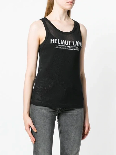 Shop Helmut Lang Fishnet Logo Vest In Black