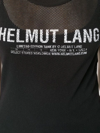 Shop Helmut Lang Fishnet Logo Vest In Black