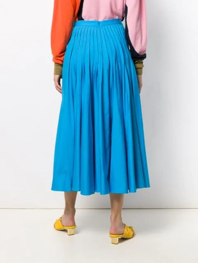 Shop Roksanda Midi Pleated Skirt In Blue