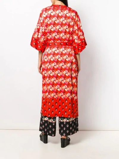 Shop Temperley London Dragonfly Kimono Coat In Orange