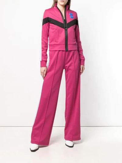 Shop Off-white Cropped Track Jacket In Pink