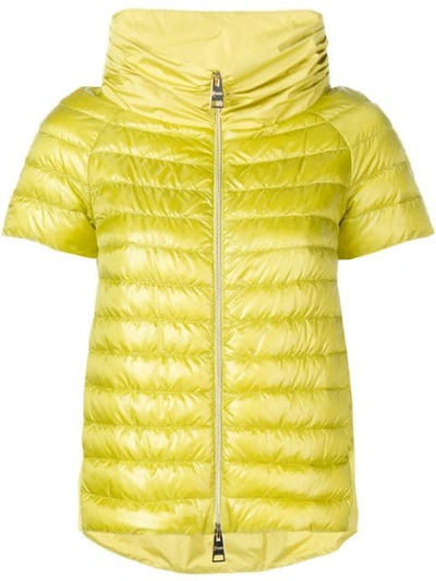 Shop Herno Fitted Padded Jacket In Yellow