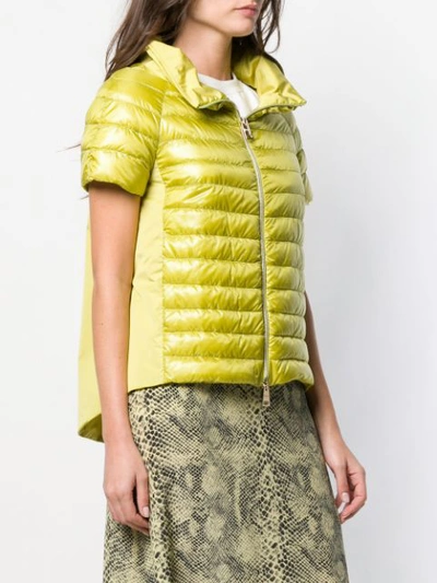 Shop Herno Fitted Padded Jacket In Yellow