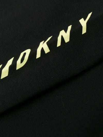 Shop Dkny Logo Stripe Leggings In Black