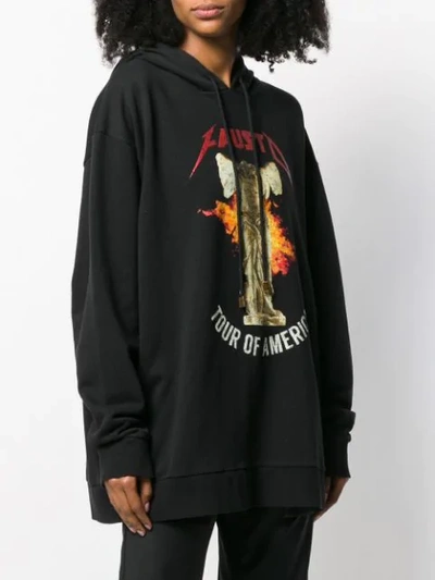 Shop Fausto Puglisi Tour Of America Oversized Hoodie In Black