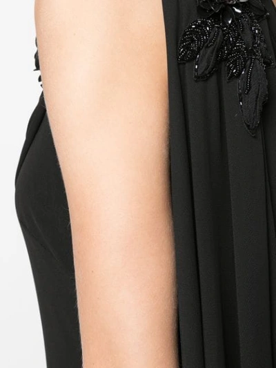 Shop Badgley Mischka Empire Line One Shoulder Dress In Black