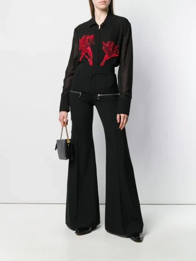 Shop Roberto Cavalli Bead-embellished Shirt In Black