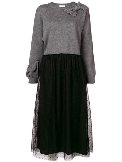 Shop Red Valentino Sweater Dress In Grey