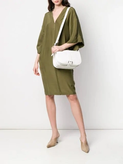 Shop A.f.vandevorst Oversized Silk Dress In Green