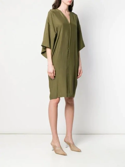 Shop A.f.vandevorst Oversized Silk Dress In Green