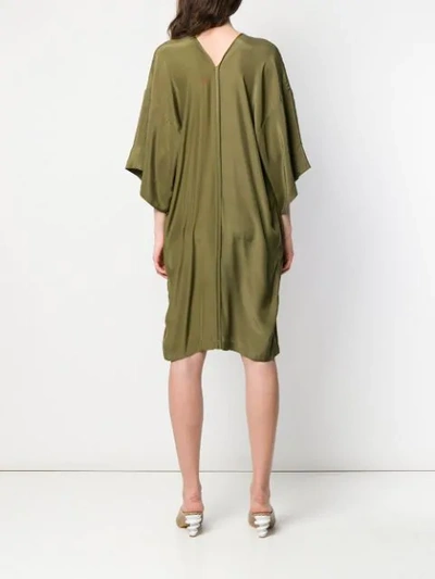 Shop A.f.vandevorst Oversized Silk Dress In Green