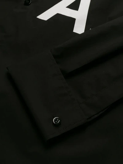 Shop Mm6 Maison Margiela Logo Printed Shirt In Black