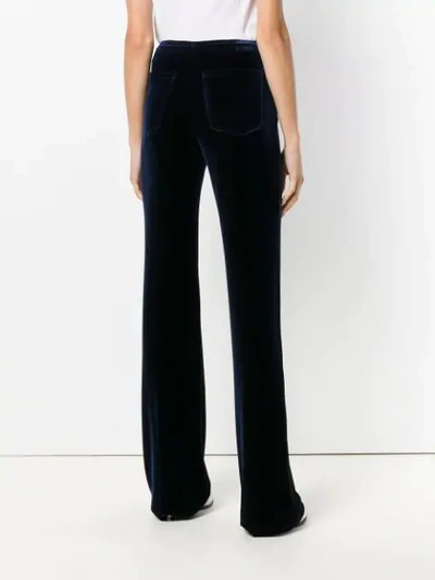 Shop Miu Miu Long Straight-leg Trousers In Blue