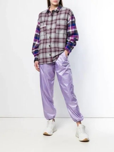 Shop Natasha Zinko Oversized Check Shirt In Purple