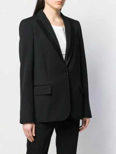 Shop Stella Mccartney Silk Lapel Blazer In Black