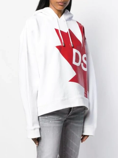 Shop Dsquared2 Canada Flag Hoodie In White