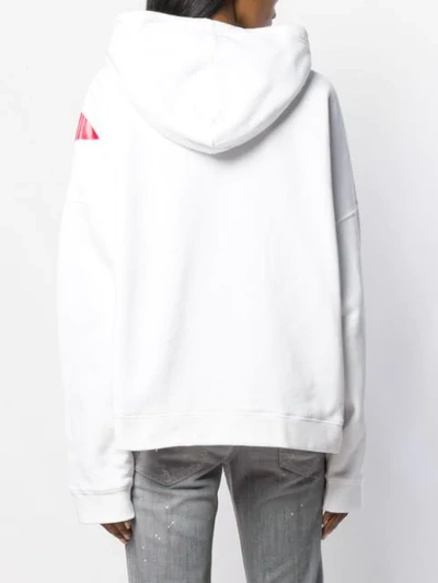 Shop Dsquared2 Canada Flag Hoodie In White